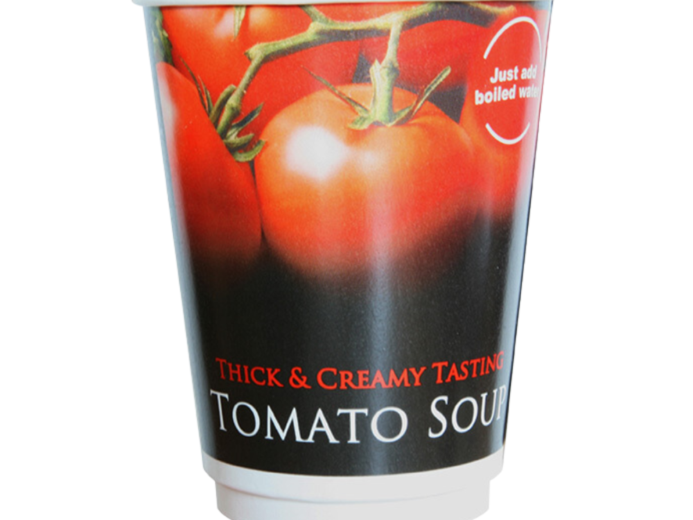 12oz Foil Sealed Drinks – Tomato Soup – Nescafe & Go Compatible (Pack of 10 Cups)