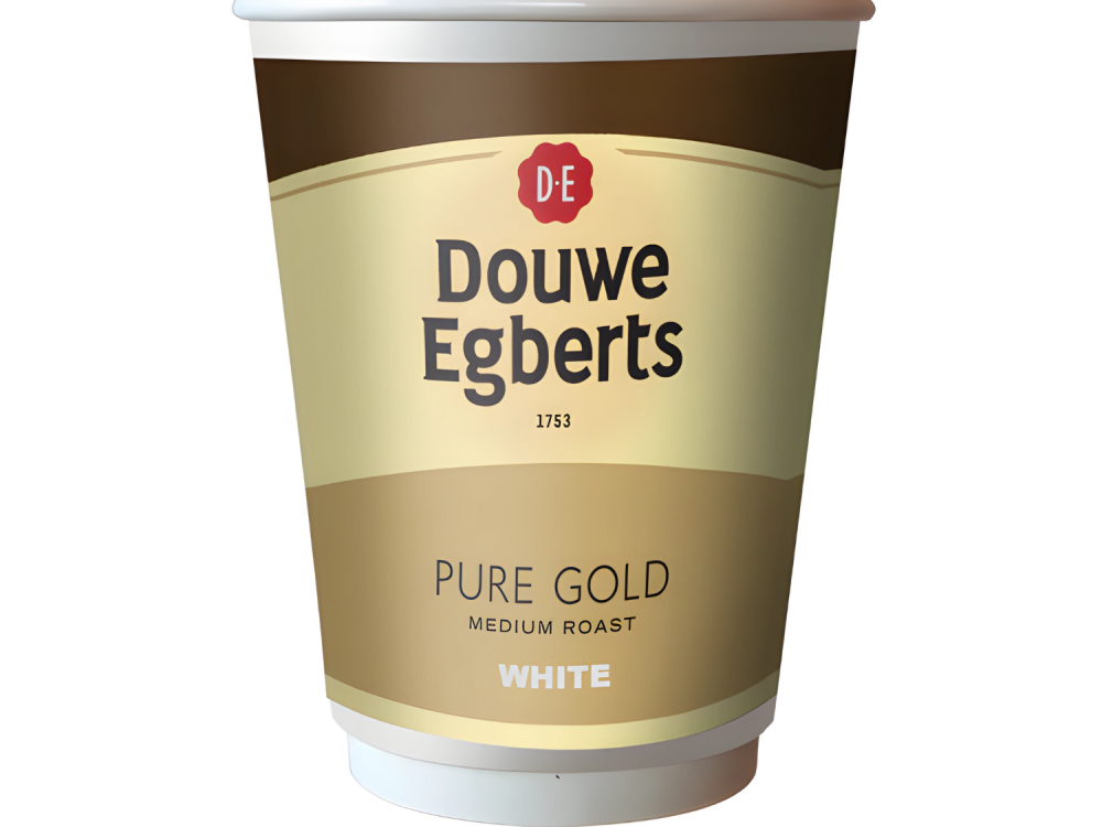 12oz Foil Sealed Drinks – Douwe Egberts Pure Gold White – Nescafe & Go Compatible (Pack of 10 Cups)