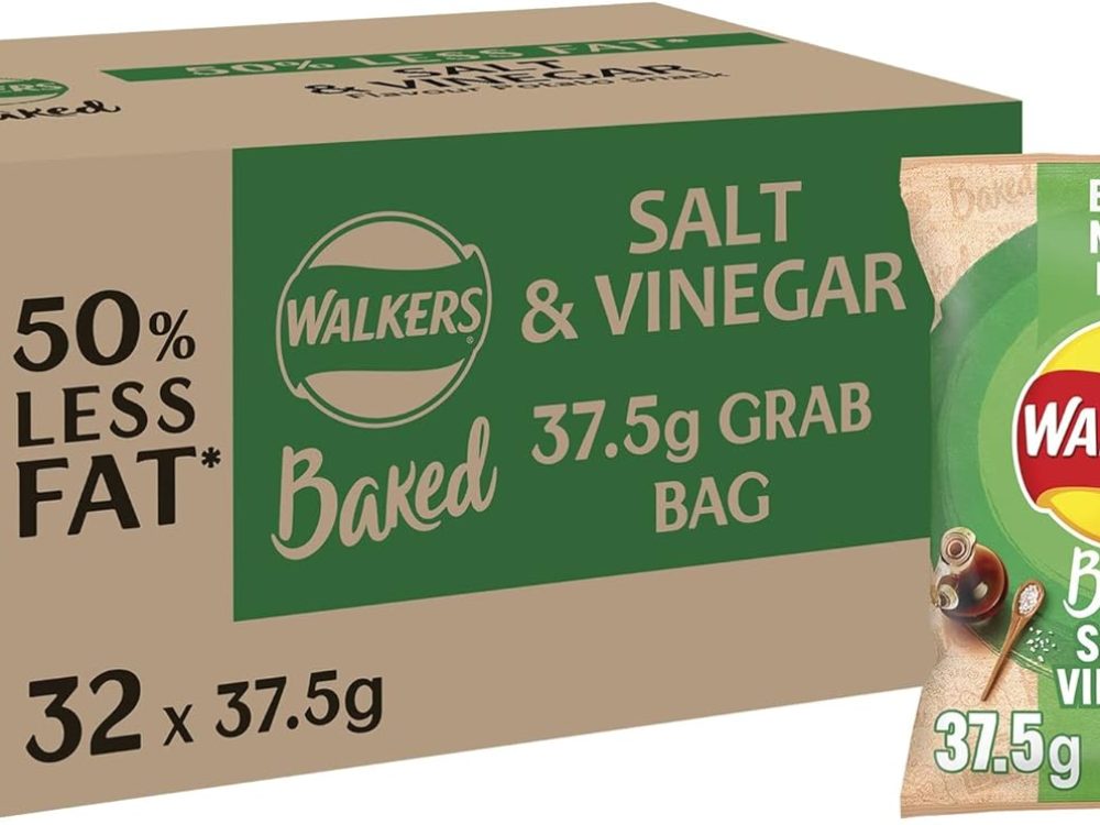 Baked Walkers Salt and Vinegar, 37.5 g (Pack of 32)