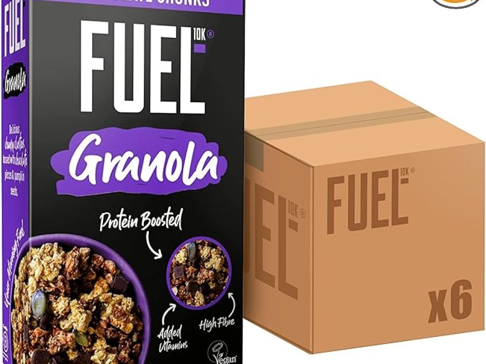 FUEL10K Chocolate Chunky Granola, Protein Boosted & High in Fibre, 400 g (Pack of 6)